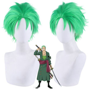 Anime One Piece Roronoa Zoro Trang Phục Cosplay cho nam giới Zoro Áo choàng kimono Zoro màu xanh lá cây tóc ngắn bữa tiệc Halloween Trang phục nhập vai