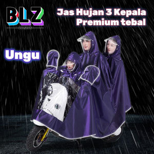 BOLIZUN JAS HUJAN MOTOR 2 KEPALA FULL BODY MOTOR 3 Kepala Full Body Motor Double Ponco 3 in1 Coat