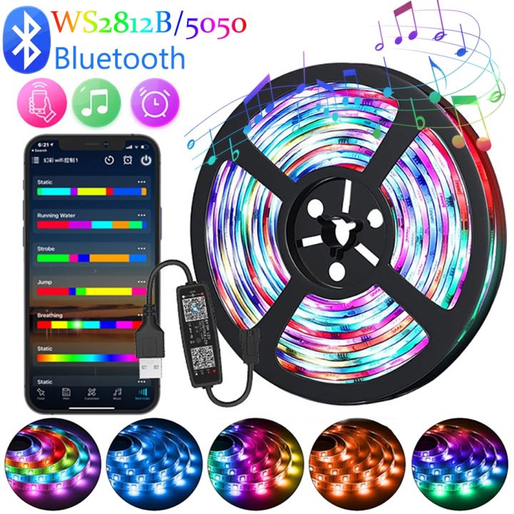 ∈♟ LED Strip Light 5050 USB 10M 20M Bluetooth RGB 5V 2835 Flexible Not ...