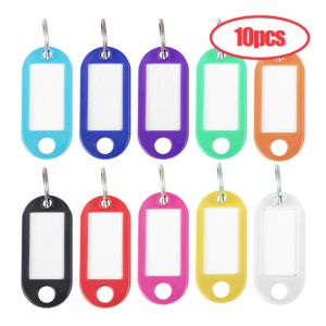 50pcs/10pcs Label Key Holder Plastic Key Tags Plastic Key Tags ID Label Keychain Keychain with Split Ring Key Tag Key Identifiers for Name