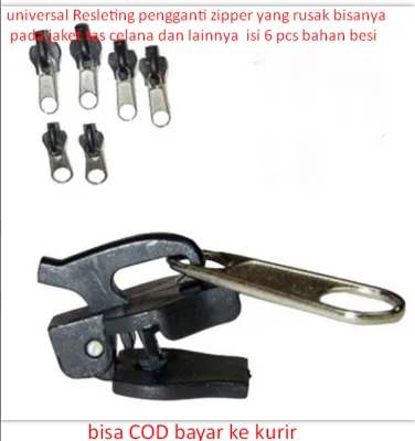 universal Resleting pengganti zipper yang rusak bisanya pada jaket tas celana dan lainnya isi 6 pcs bahan besi