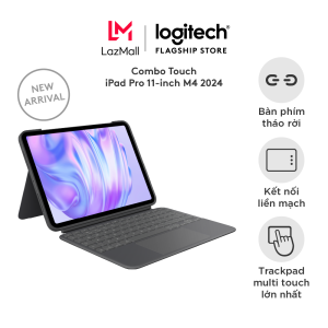 Bao da kiêm bàn phím Logitech Combo Touch cho iPad Pro 11 inch (M4 - 2024) & iPad Pro 13 inch (M4 - 2024)