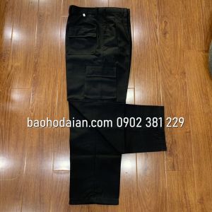 Quần bảo vệ túi hộp kaki thành công màu đen