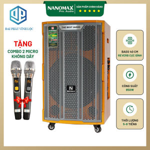 Loa Kéo Karaoke Công Suất Lớn 850w Nanomax K-186 Bass 40cm Tặng Kèm Cặp Micro Hát Karaoke Cao Cấp | Loa Kéo Giá Rẻ RK104