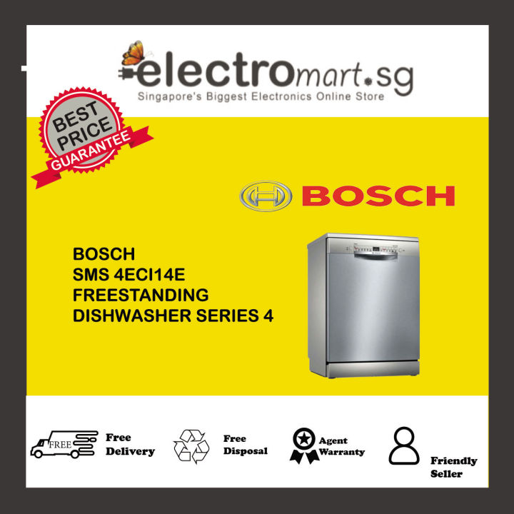 BOSCH FREESTANDING DISHWASHER SERIES 4 SMS 4ECI14E (SILVER INOX