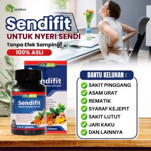 Sendifit Obat Herbal atasi Sakit Pinggang Asam Urat Rematik Syaraf Kejepit Sakit Lutut Jari Kaku dan lainnya - 50 Kapsul Halal MUI BPOM