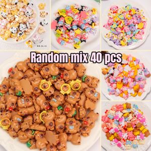 40pcs Cute Cartoon Resin Charm Kuromi Sanrio Decorations DIY Crafts for Phone Cases Hair Accessories bottle