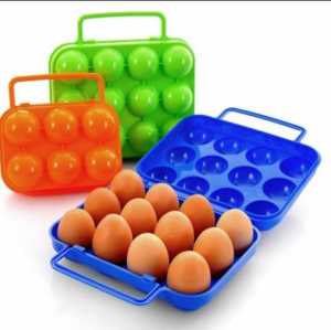 Egg Holder Tempat Box Telur Wadah Telor Plastik Portable Camping Aman Anti Pecah