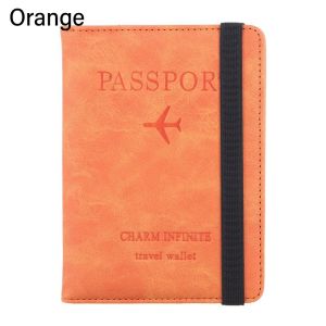 W0AGZ4J2 Ultra-thin Leather Credit Card Holder Passport Bag RFID Wallet Passport Holder Travel Cover Case