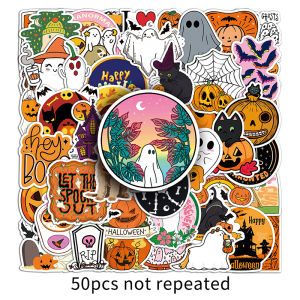 50PCS Funny Cute Halloween Stickers Gift All Hallow Mas Pumpkin Witch DIY Notebook Cup Room Decoration Graffiti Sticker