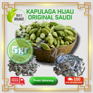 Kapulaga Hijau Premium / Kapulaga India Arab / Green Cardamom 5gr 10gr 25gr 50gr Original