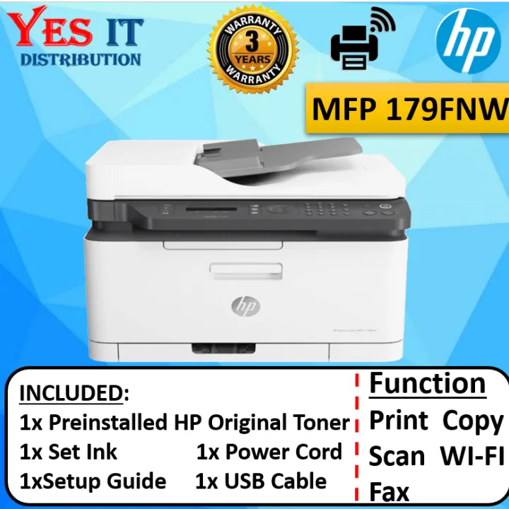 HP Color Laser Jet MFP 179FNW Multifunction All-In-One Network Printer (PRINT,SCAN,COPY,FAX,WIRELESS) MFP179FNW