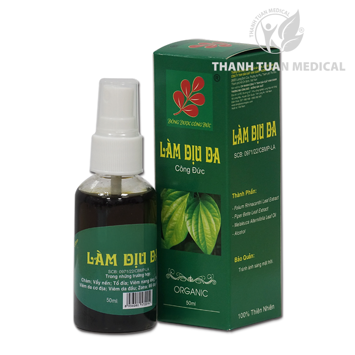 Xịt Làm Dịu Da Công Đức chuyên cho da khô ngứa chàm, eczema, vẩy nến ...