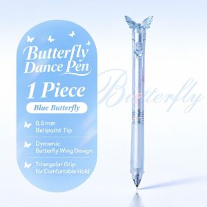 YUDESHUI 05mm Bút hình bướm cánh lấp lánh. Có thể thu gọn Viết mượt mà Bút gel Quà tặng Thùng trong suốt Bút hình bướm có cánh có thể cử động. Đồ dùng học tập