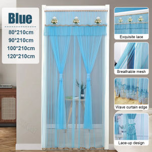 Double Layer Breathable Door Curtain Hanging Net Screen for Kitchen Home Decoration