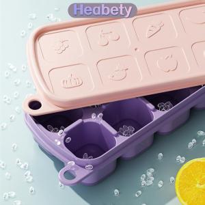 Heabety 1 cái 8 di động cấp thực phẩm Silicone khuôn Ice lưới với nắp Ice trường hợp khay làm khuôn Băng lưu trữ hộp tái sử dụng Diy Nhà Bếp Tiện Ích