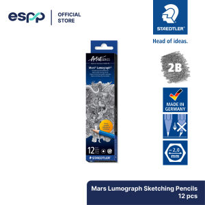 STAEDTLER Artist Series Mars lumograph sketching pencils box of 12pc (2B/2H/3B/3H/4B/4H/5B/5H/6B/6H/7B/8B/9H/B/F/H/HB)