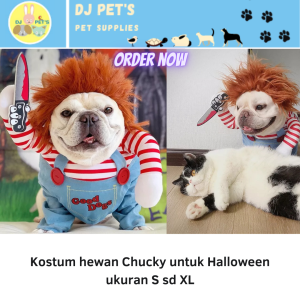 baju anjing dan baju kucing kostum hewan halloween model chucky