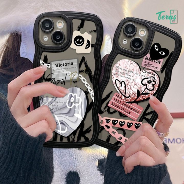 TA Softcase gelombang motif black love SS814 Casing HP Kekinian