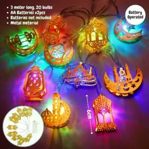 2026 Hari Raya Star Moon 8 Modes LED Curtain String Lights Fairy Light Muslim Hari Raya Lamp decoration light