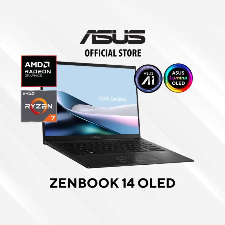 ASUS Zenbook 14 OLED UM3406HAQD036W 14" AI Laptop (AMD Ryzen 7 8840HS / AMD Ryzen AI AMD