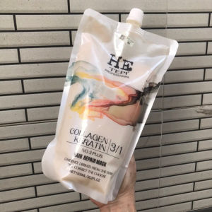 Kem hấp dầu He Tepi Collagen Keratin 3 in 1 Siêu phục hồi tóc nát 1000ml