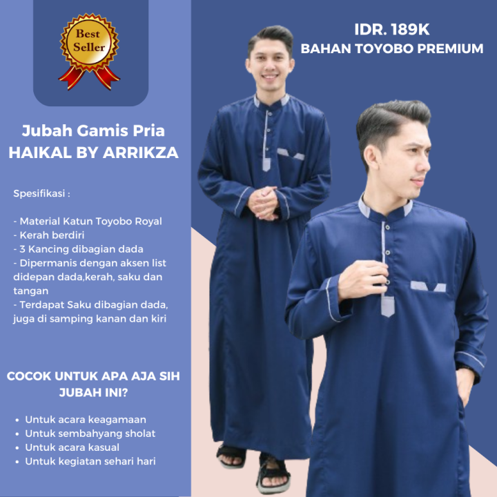 Jual Spesial Ramadhan, Baju Gamis Pria Dewasa, Baju Gamis Merk Mi'raj, Baju Muslim Edisi Terbatas 2024