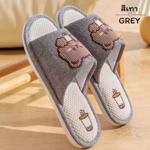 ✨NEMOSO✨Slippers ใส่ในบ้านออฟฟิศ รองเท้าสลิปเปอร์ รองเท้าลำลอง ใส่แล้วสบายเท้า ลายกระต่ายหมี น่ารักมาก