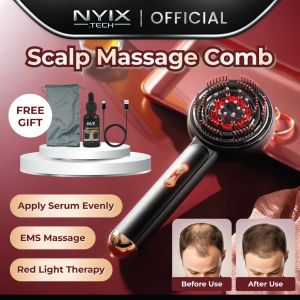 XIAOMI 电动按摩梳 Electric Scalp Massage Comb 3 Modes Hair Care Comb Head Medicine Essence Oil Applicator Promote Hair Growth Massage