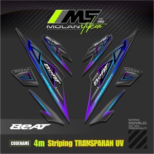 Striping Beat Karbu Transparan Original Variasi Warna - Decal Striping Beat Carburator Tahun 2008-2012 - SBK-UV - GSI