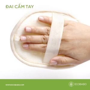 Bông tắm xơ mướp xỏ tay làm sạch cơ thể tẩy tế bào chết tự nhiên chăm sóc da không hóa chất Ecobabo