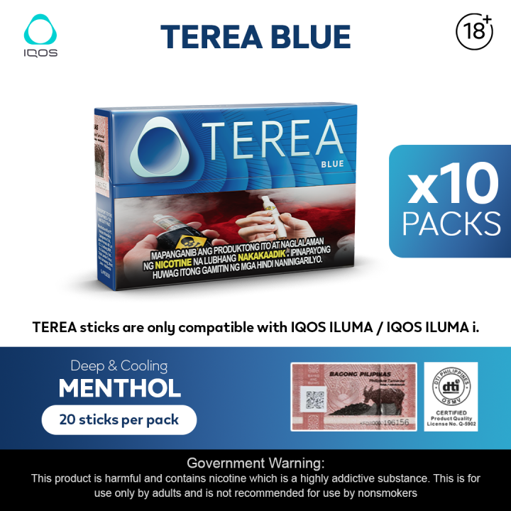 terea blue tobacco sticks 20 pack IQOS TEREA Blue Menthol Cooling (10s / 1 Ream) – ILUMA Sticks | Smoke-free  Experience Cool Menthol Tobacco Sticks Low Nicotine Content Htp Device Real  Tobacco Leaves Iqos Compatible - Lazada