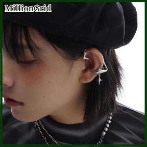 MillionGrid 1Pair Fashion Color Star Clip Ear Cuff Earrings for Women Zircon No Trendy Ear Clip Gothic Irregular Earcuff Earring Jewelry