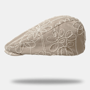 LUXEMO Retro Forward Cap Flower Embroidery Casual Versatile Beret Fashion Sweet Spicy British Hat For Lady Girl