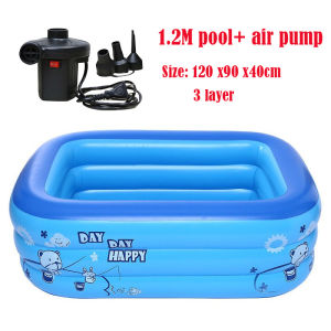 150cm/210cm Inflatable Swimming Pool Rectangular Outdoor Kids Pool Inflatable Outdoor Swimming Pool Summer Outdoor Play