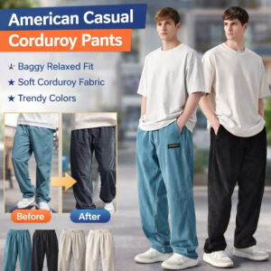 Casual Pants Mens Corduroy Trousers/Loose Straight Fit/Comfortable Smart Pants/American Style/Everyday Wear/Fashion Youth