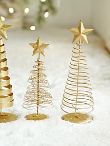 Christmas Tree Decorations With Base Star Iron Christmas Tree Ornaments for Tabletop Party Holiday Decorations
