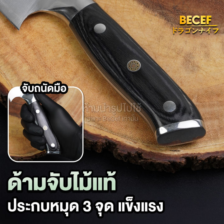 BECEF Kiritsuke knife 9CR Core Steel มีดเชฟ หั่น สับ ซอย มีดทำครัว ...