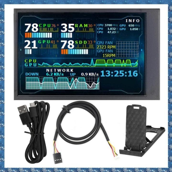 (KAWM) 3.5 Inch IPS LCD Monitor Display Mini Capacitive Screen for AIDA64 USB Computer Monitor