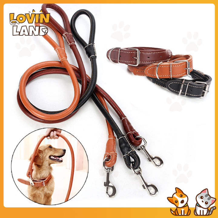 Leather Dog Dog Training Leads And Collars Lovinland Cool PU