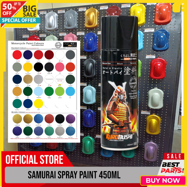 SAMURAI SPRAY PAINT (Standard Color, Primer, Top Coat, HiTemp Paint