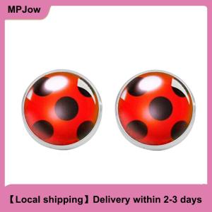 【Local shipping】 Cute Ladybug Ear Stud Earrings Animal Circle Earrings Women Party Gift Jewelry