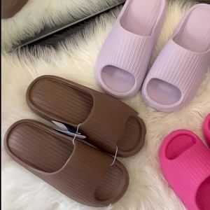 [Free Shipping] Womens Home Slippers Non-Slip Wear-Resistant Thick-Soled EVA For Bathing Indoor Use Mens Bathroom Summer