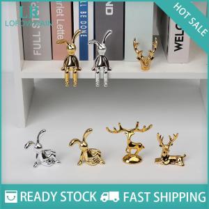 LF Wholesale✨Flash Sale ✨ รูปปั้นกวางกวางนอร์ดิกคริสต์มาสกวางเรนเดียร์อาร์ตฟิกเกอร์งานฝีมือวินเทจสีทองประดับบ้านของขวัญตกแต่งโต๊ะ