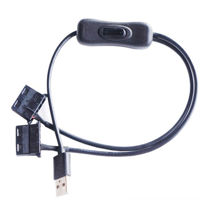 USB 5V to Dual 4PIN Fan Adapter Cable with Switch Y Splitter for ...