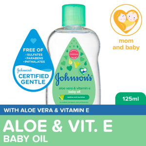Johnsons Aloe Vera With Vitamin E Baby Oil 125ml- Newborn Baby Essentials Baby Care Baby Massage Oil Baby Oil for Newborn
