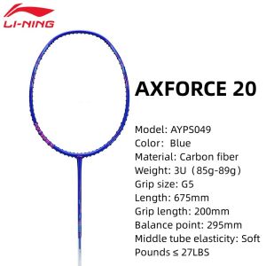 Li Ning AXFORCE 20 Blue Badminton Racket All Carbon Fiber Suitable for attacking players（100% Original）