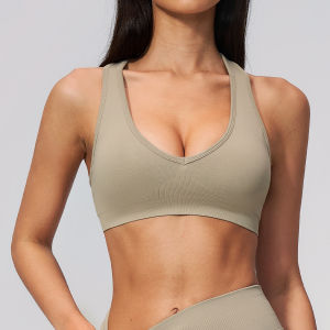 MUTUER Thở thể thao Bra phụ nữ thể dục Brassiere có thể tháo bỏ đệm chạy phòng tập thể dục đồ lót liền mạch đẩy lên Yoga Top