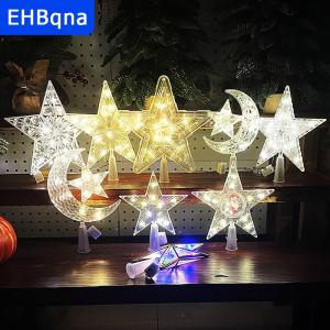 [COD] EHBqna SPORTS 15 21 30ซม. ต้นไม้ที่ส่องแสงแวววาวของประดับต้นคริสต์มาสดาวสีอบอุ่นโปร่งใสตกแต่งบ้าน