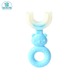 Bàn chải gấu đánh răng cho bé chữ U bằng silicon mềm mại cho bé từ 2-12 tuổi đáng yêu Samcos